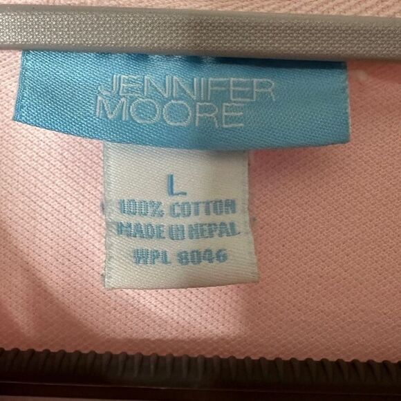 Jennifer Moore Light Pink Polo Shirt Womens Size L - Picture 3 of 5